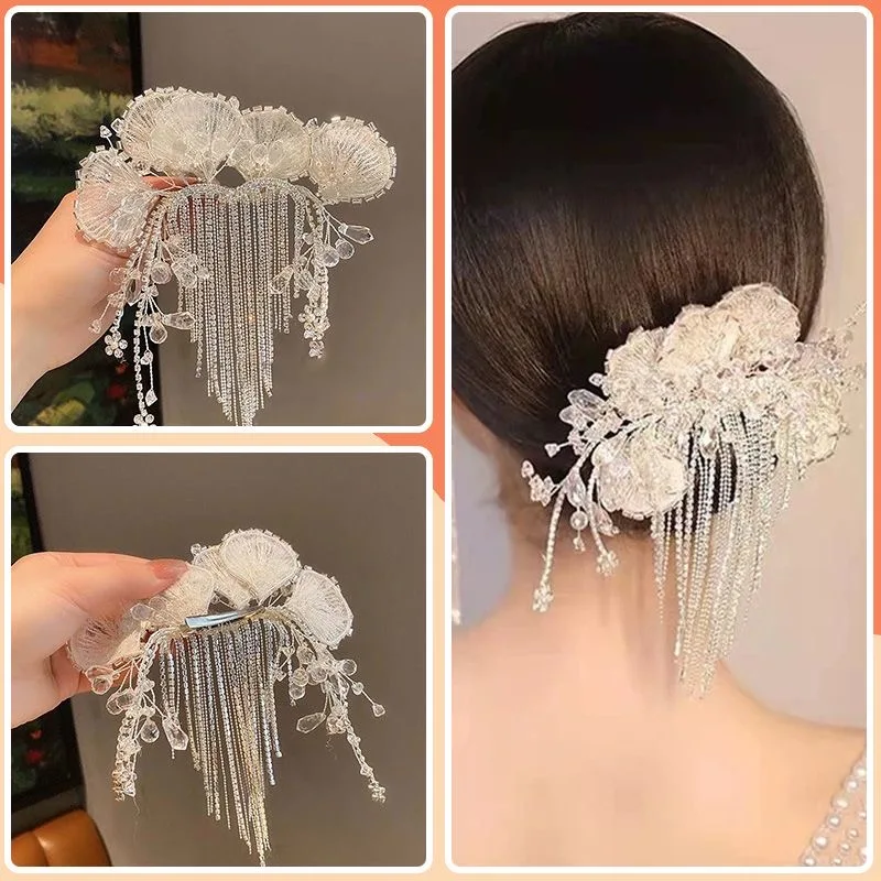 

Hair Accessories Claw Jaw Clips Women Offers Girl Luxury Tiaras Hairpin Rubber Bands Scrunchie Tie Crown Gift 0201