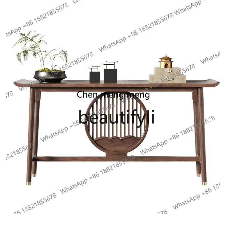 

New Chinese ash wood, entrance table, modern Chinese foyer, Zen style table, door cabinetH