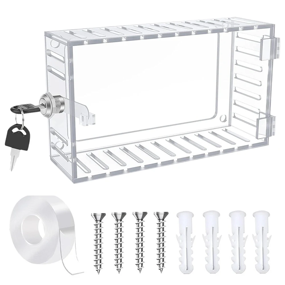 Thermostat Lock Box with Key Clear Large Thermostat Cover Acrylic Thermostat Guard Thermostat Case for Home Thermostat On Wall