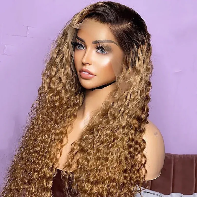 13x4 Honey Blonde Lace Front Wigs Light Brown 13x6 Lace Front Human Hair Wig 1B 27 Water Wave 5x5 Lace Wig Remy Full Lace Wig