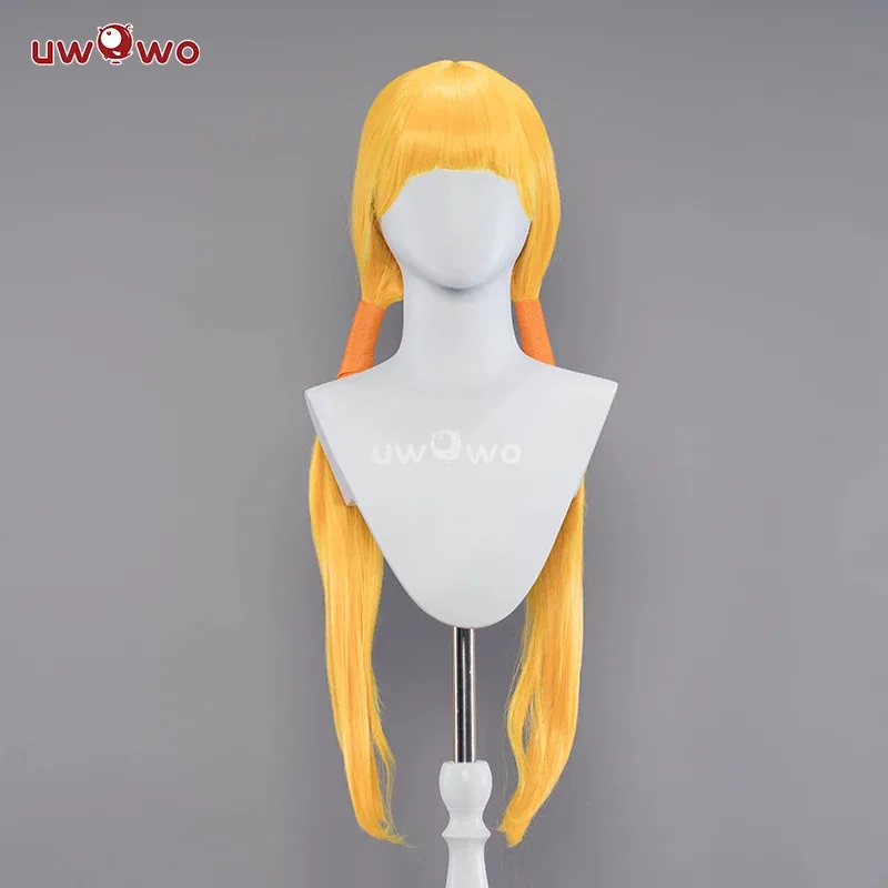LQUWOWO Stella شعر مستعار تأثيري الجنية كوس أجنحة شعر مستعار تأثيري أصفر طويل الشعر للنساء هالوين الزي
