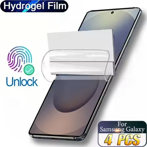 4PCS HD Screen Protector For Samsung S25 S24 S23 S22 S21 S20 Ultra Plus Hydrogel Film For Samsung S25 Edge S24 S23 S21 FE Film