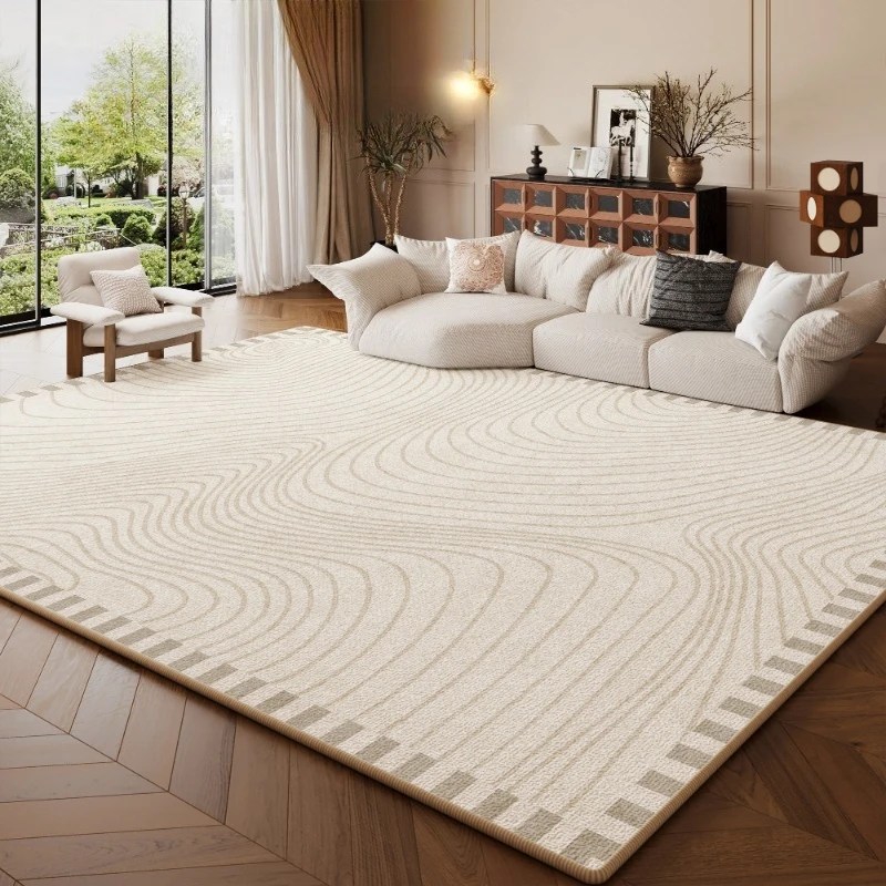 French Style Living Room Decoration Line Carpet Thick Plush Bedside Rug Large Area Rugs for Bedroom Fluffy Soft Lounge Floor Mat