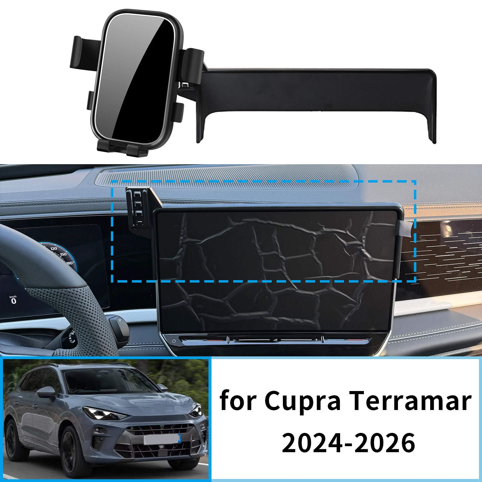 

Mobile Phone Holder fit for Cupra Terramar 2024 2025 2026 12.9" inch 5H Facelift Accessories GPS Bracket Navigation Stand Auto