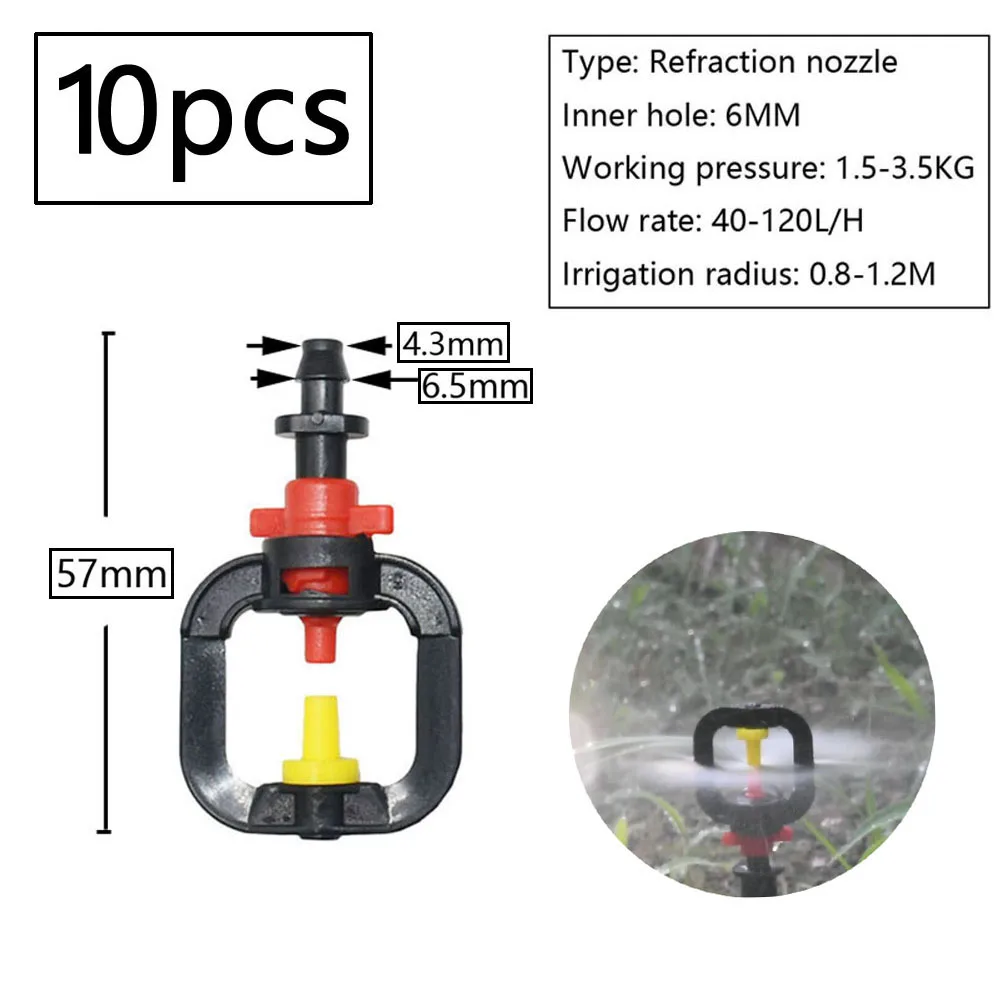 Szklarnia podlewanie zraszacz nawadniania kropelkowego ogród regulowany mikro Spray obrotowy refrakcja dysza do mgiełki 1/4 \