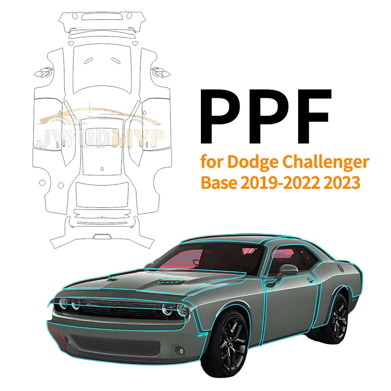 

Pre Cut Car Paint Protection Film Clear PPF for Dodge Challenger Base 2019-2022 2023 TPU Body Transparent Anti Scratch Decal Kit