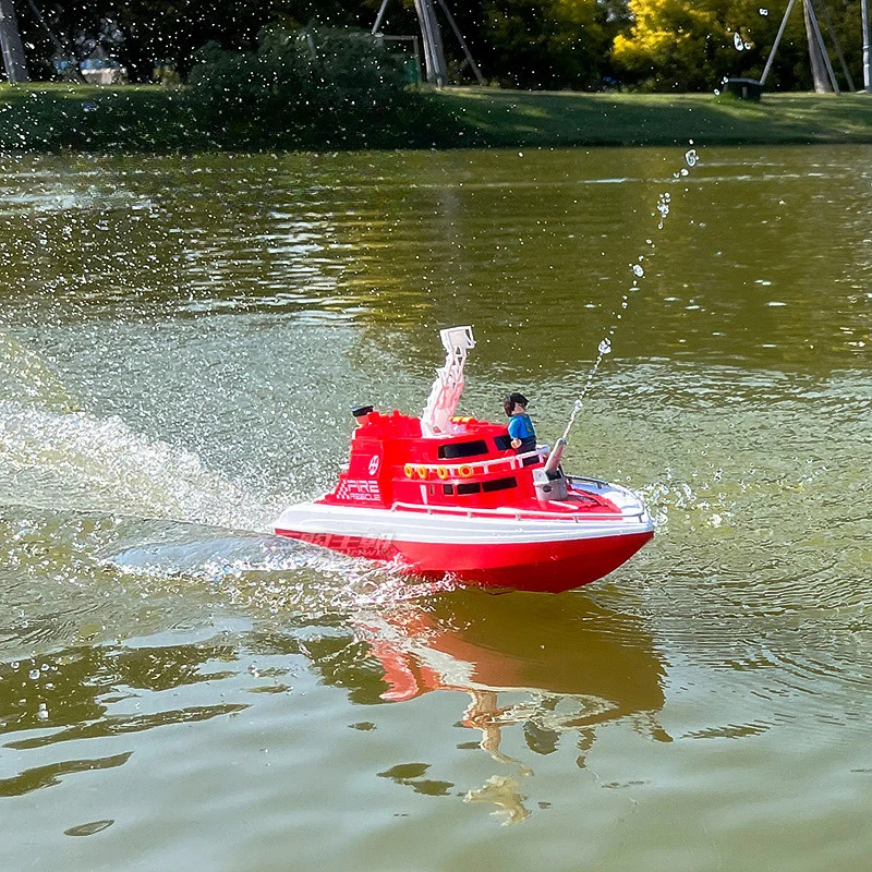 

RC Fire Boat Water Spraying Remote Control Ship Model Toy Gift Offshore Work Boat Finished Product Coast Guard Patrol Ship