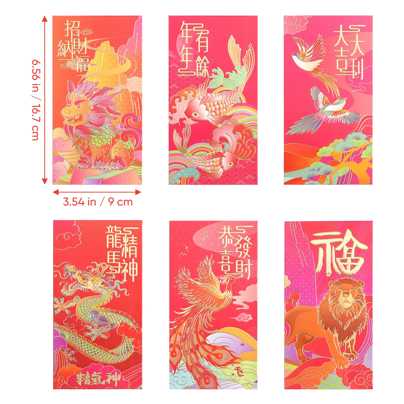 

12 Pcs Creative Red Envelope Chinese Style Paper Packet New Year Money Storage Wedding Housewarming Envelopes Traditional
