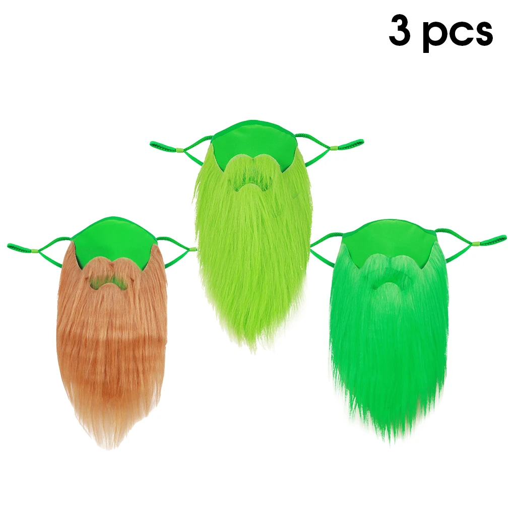 حزمة من 3 واقيات وجه للأطفال، لحية طويلة، دروع فم قطنية مضحكة قابلة للتنفس، ديكور محمول للولائم، مقاس حر