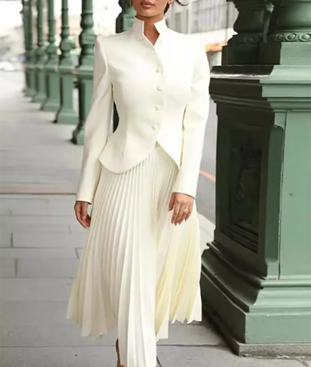 

Customized Long Sleeve Crepe Evening Dresses with Buttons A-Line V-Neck حزب اللباس Ankle Length Prom Dresses for Women