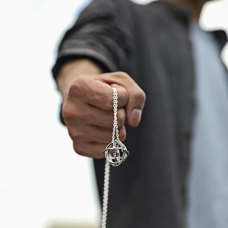 Anillo de bola astronómica metamórfica para hombres y mujeres, anillo de bola cósmica metamórfica invertida, joyería de collar de pareja de estilo