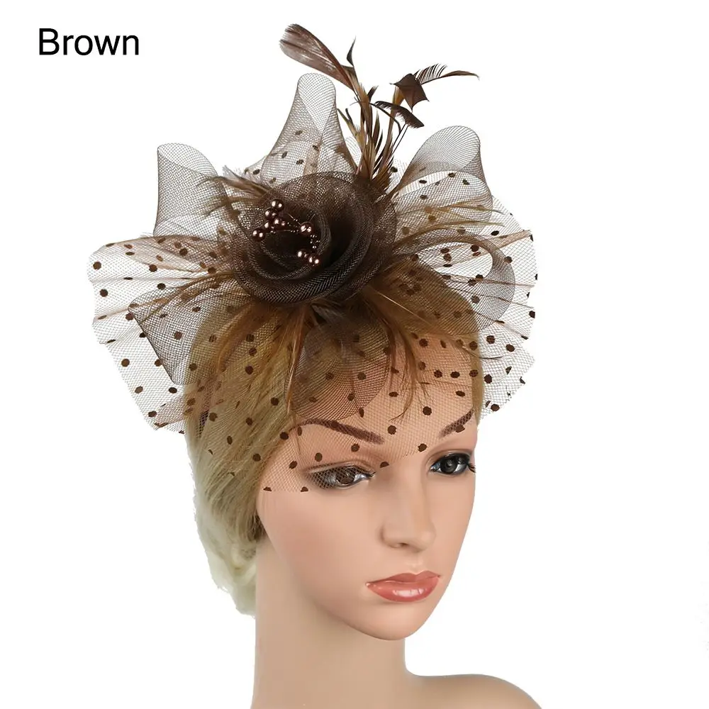 Braut Kopf bedeckung Hut Schleier Hochzeit Haar Zubehör Blumen Feder Mesh Schleier Gesicht Abdeckung mehrere Farben Korea Japan schwarz weiß