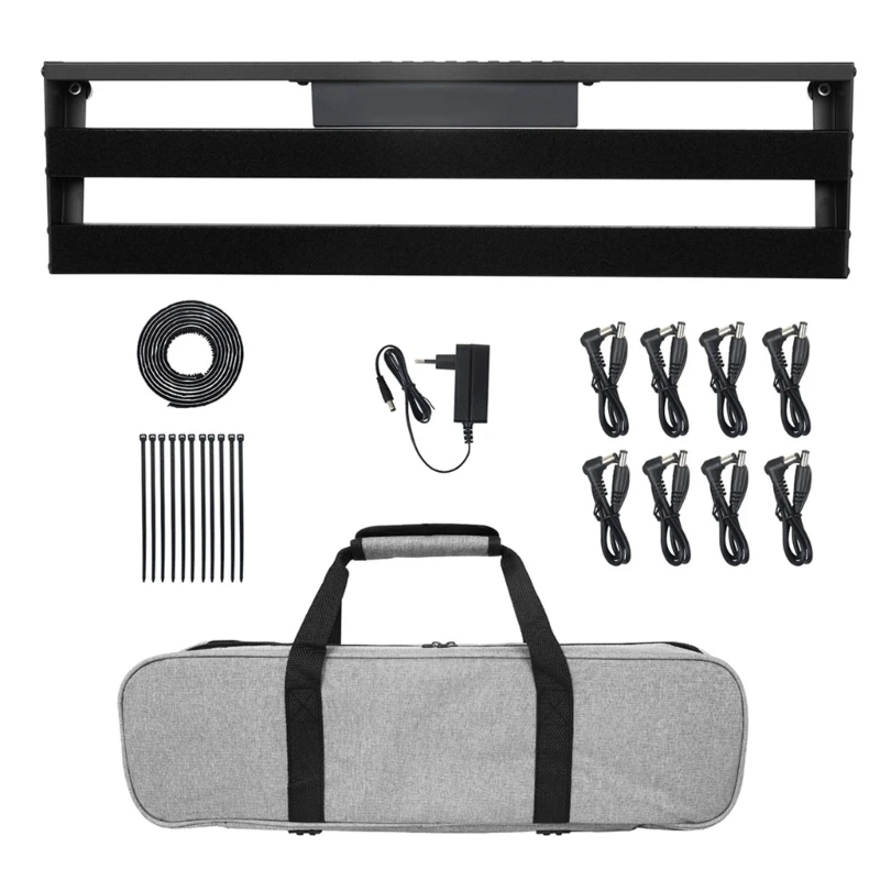 

Aluminum Alloy Pedalboard Set with Carrying Bag, Pedal Cable Pedal Board with Built-in Power Supply Effect Pedalboard