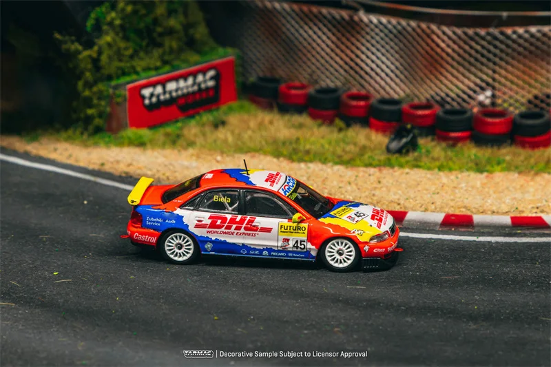 (الطلب المسبق) Tarmac Works 1:64 A4 Quattro Super Tourenwagen Cup 1998 Frank Biela # 45 نموذج سيارة دييكاست كوليكتور