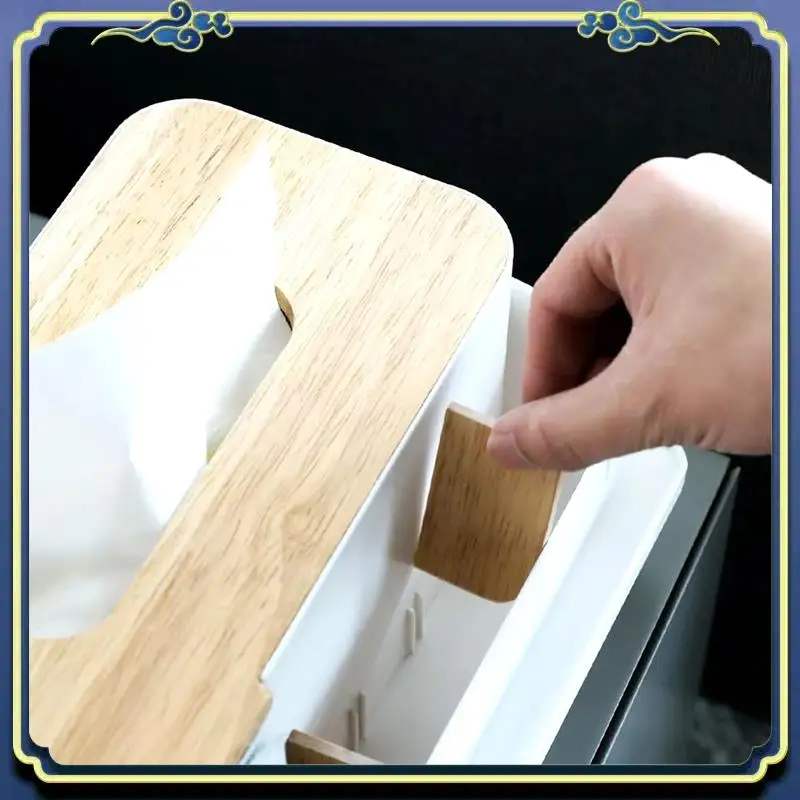 

Latest Multifunctional Tissue Box Tissue Bracket Distributor With Wooden Organizer Kitchen Bedroom Decoration