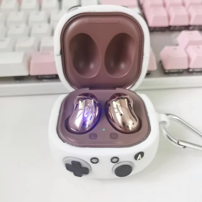 Mới Dễ Thương Tay Cầm Chơi Game Tai Nghe Chụp Tai Dành Cho Samsung Galaxy Nụ Sống/Buds2 Ốp Lưng Silicon Cho Galaxy Nụ Pro Tai Nghe hộp Có Móc Treo