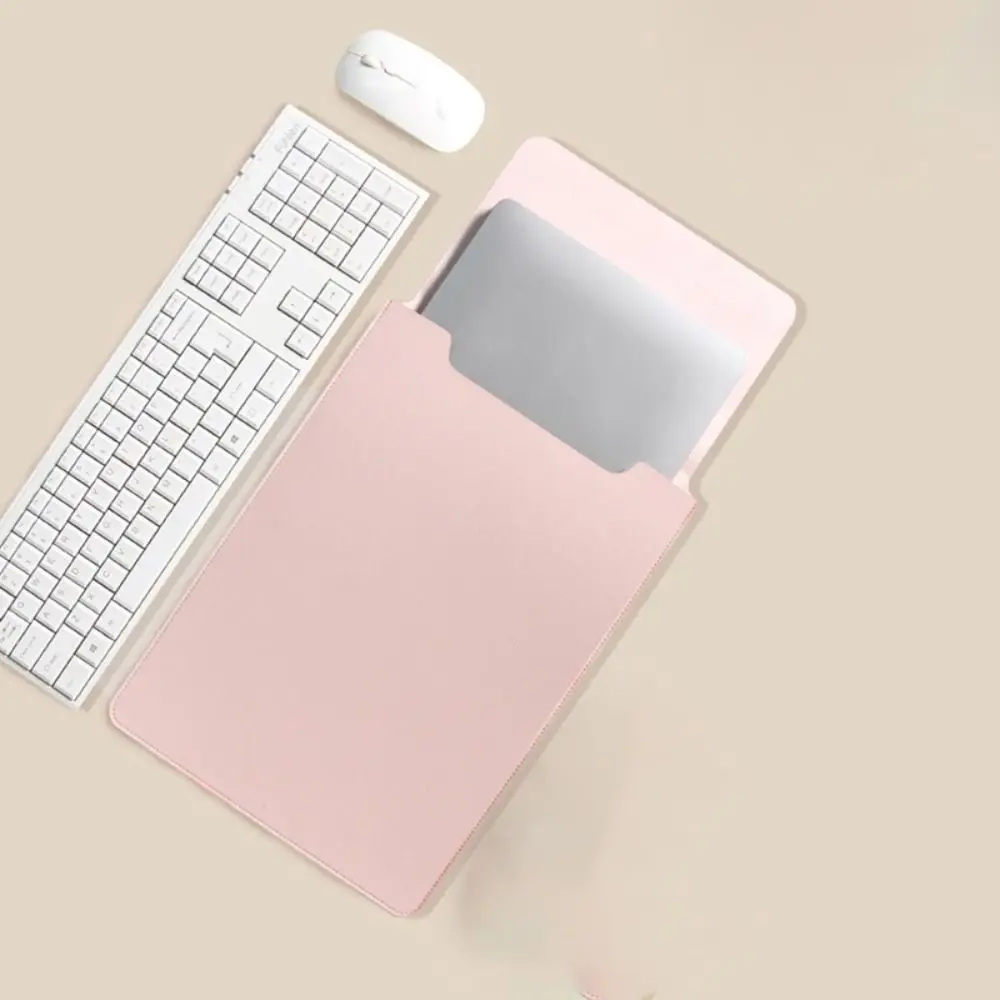 

PU Leather 14 Inch Laptop Sleeve Bag Waterproof Adjustable Laptop Sleeve Case Stain-resistant Ultra-thin Laptop Stand Outdoor