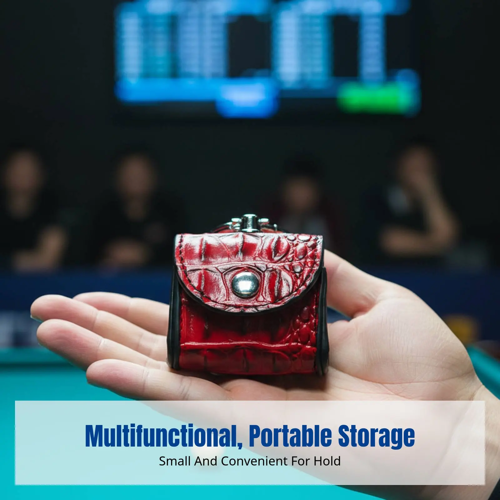 

Многофункциональная сумка для хранения бильярдных принадлежностей, держатель для мела, органайзер для подвесных аксессуаров, водонепроницаемая.