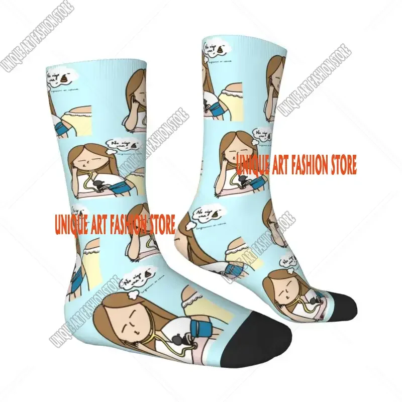 Cool Printing Enfermera En Apuros Doctor Nurse Medical Socks for Men Women Male Stretchy Summer Autumn Winter Crew Socks