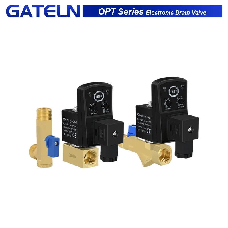 Brass timing solenoid valve air compressor, refrigerated dryer, drain valve 1/2 