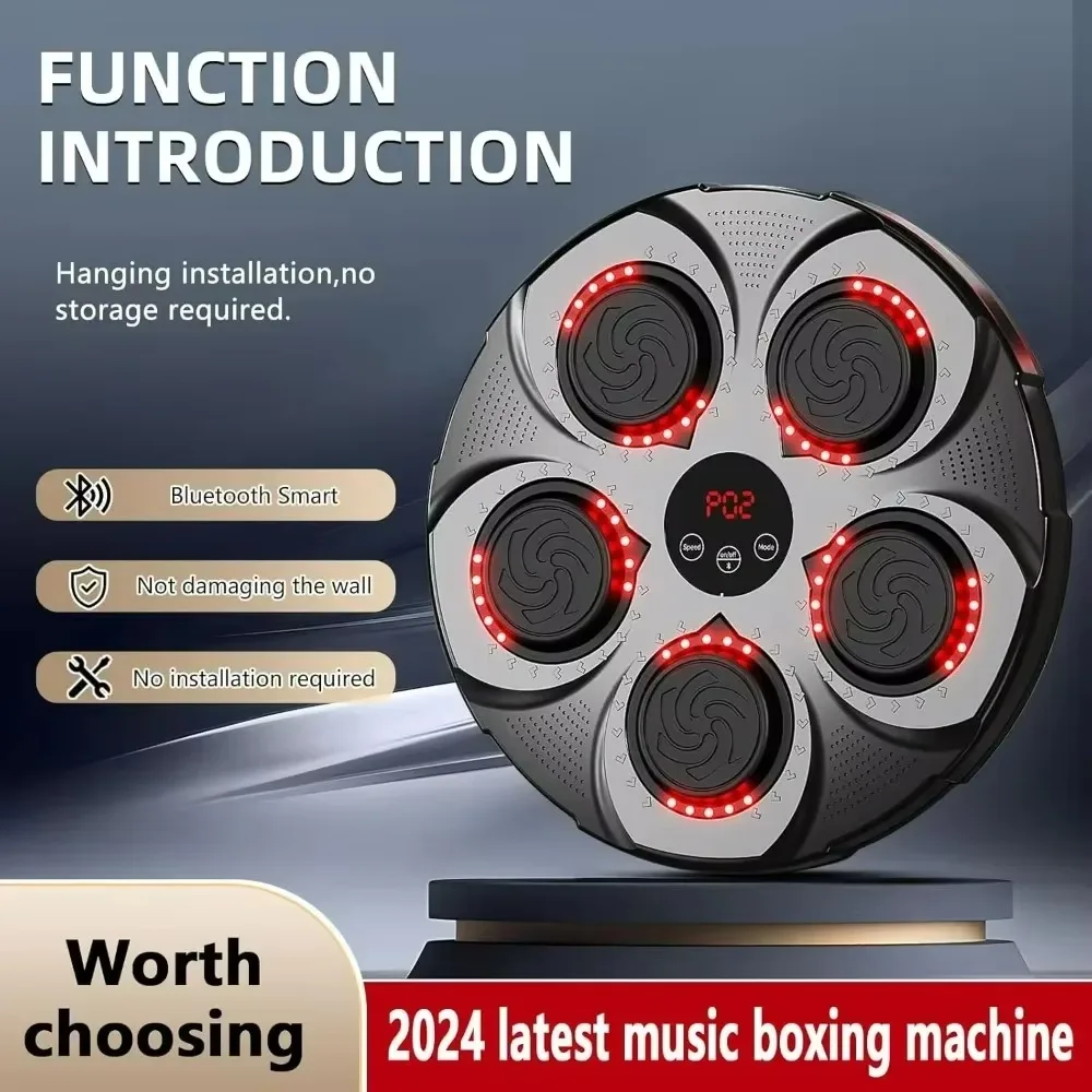 Music Boxing Machine for Adults,Wall Mounted Smart Music Boxing Trainer, 9-Speed, Countable, Bluetooth Music Boxing Machine