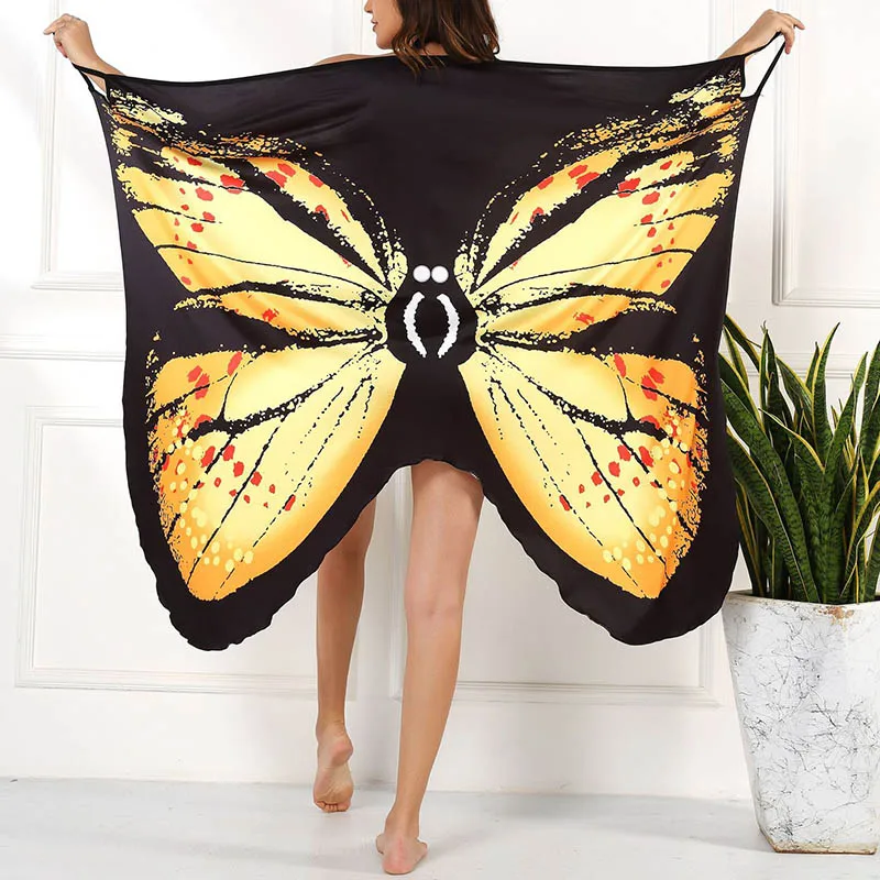 Sexy Butterfly Print Cover Up costumi da bagno donna Dress Summer tunica Bikini Bath Sarong Wrap gonna costume da bagno elegante Lady Beachwear