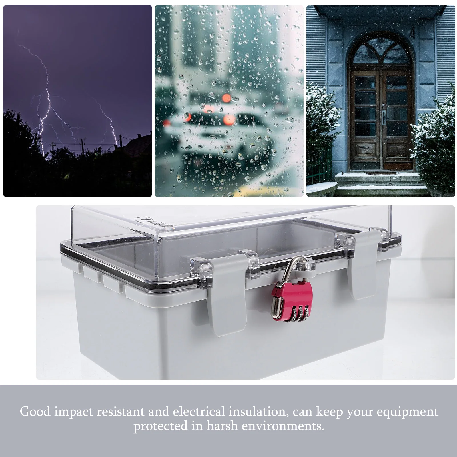 

Waterproof Junction Box Outdoor Electrical Connection Case High Impact Resistance ABS Rainproof Electronic for Harsh
