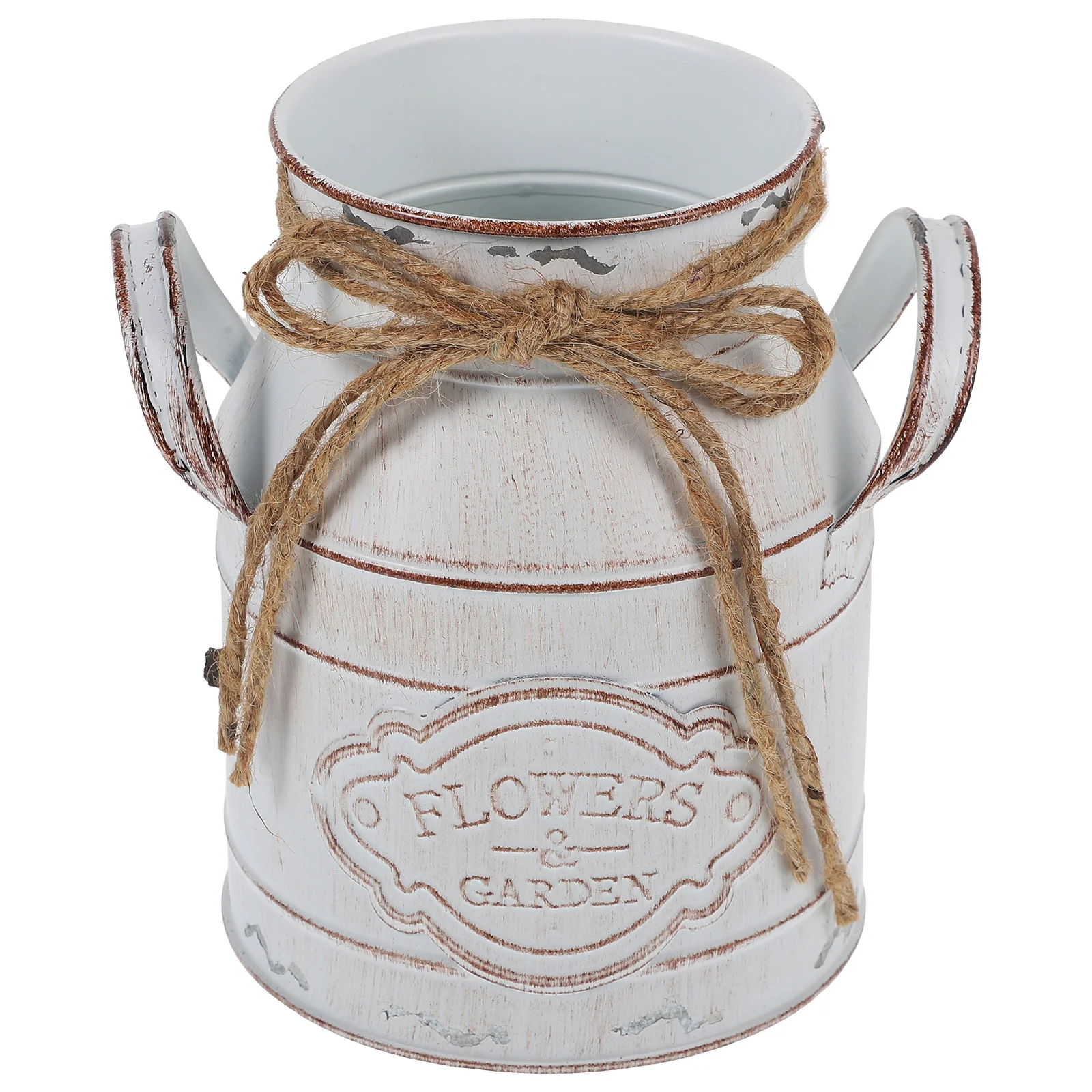 

1pc European Style Milk Jug Planter Vintage Iron Flower Bucket For Home Decor Rustic Desktop Vase Retro Plant Holder
