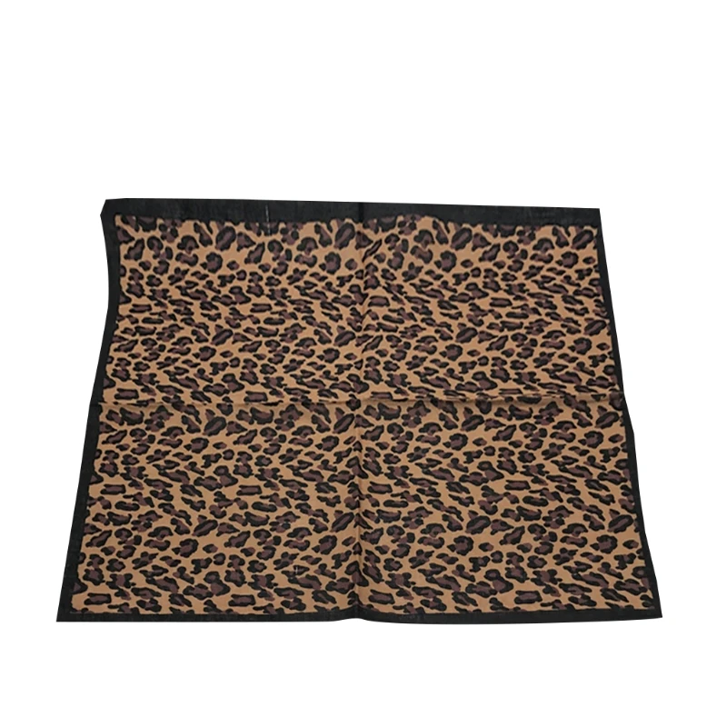 Bohemian Vintage Leopard Tiger Print Unisex Bawełniany kwadratowy szalik Kolarstwo na świeżym powietrzu