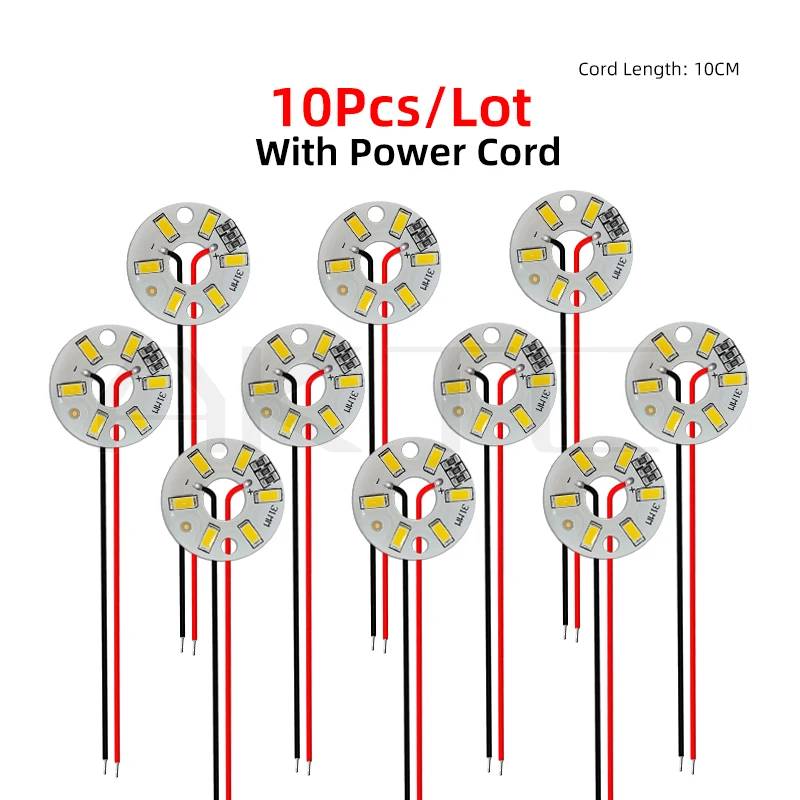 Günstige 10 Stück LED-Lichtplatine 5 V 3 W 6 LEDs SMD5730 runde Glühbirne Lampenquelle Durchmesser 31 mm Rot/Grün/Blau/Gelb/Warm/Weiß/Neutrale Lichter