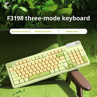 New Aula F3198 Wireless Mute Keyboard 2.4G Wireless Bluetooth Three Mode RGB Office Keyboard For Notebook Computer Office Game