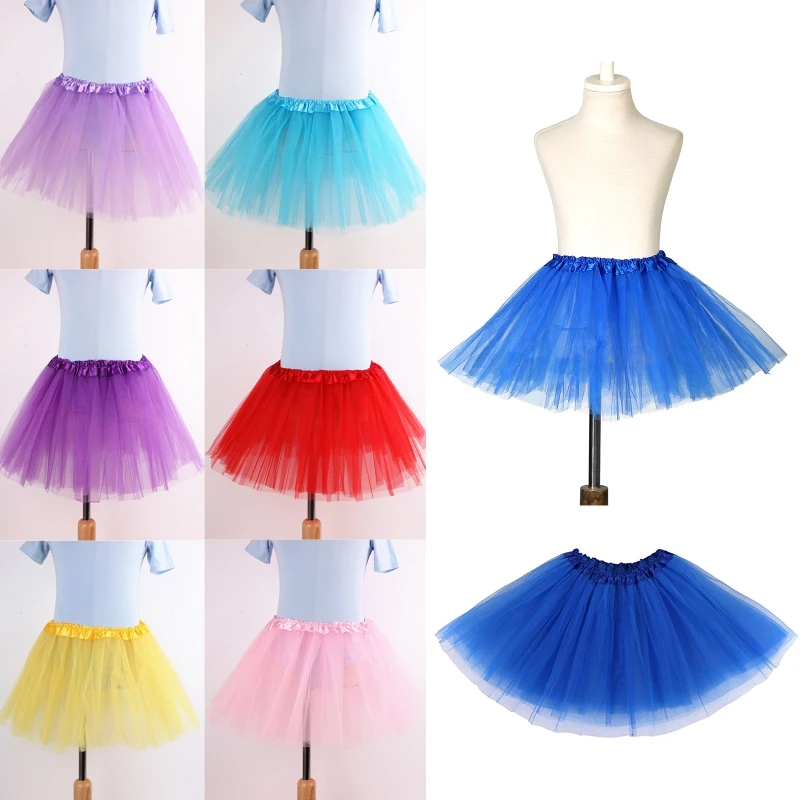 Children Kids Girls Ballet Skirts Elastic Mesh Tutu  Dress Gymnastics Dancing Skirt Princess Pettiskirts Dance Tutus