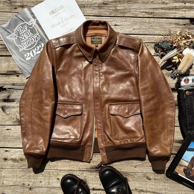 Cidu ceiling without coated soft cowhide A2 bomber jacket lightweight  version of the leather garment - AliExpress