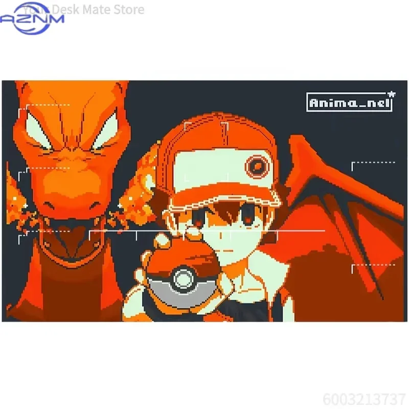 Pokemon TCG PlaymatDark Dragon Creature TCG Playmat Non-Slip Stitched Edge Trading Card Game Desk Mat