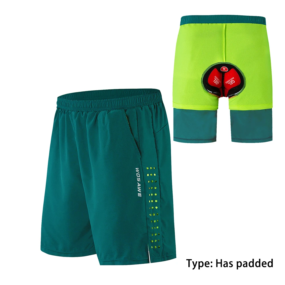 WOSAWE Sommer Herren Fahrradshorts mit Gel-Polsterung Mountainbike Downhill-Shorts Lockere Lauf- und Rennrad-Shorts MTB Fahrradshorts