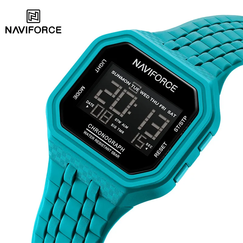 

NAVIFORCE оригинальные брендовые электронные часы для мужчин, роскошные модные водонепроницаемые часы из ТПУ 50 м, мужские наручные часы с календарем Reloj Hombre