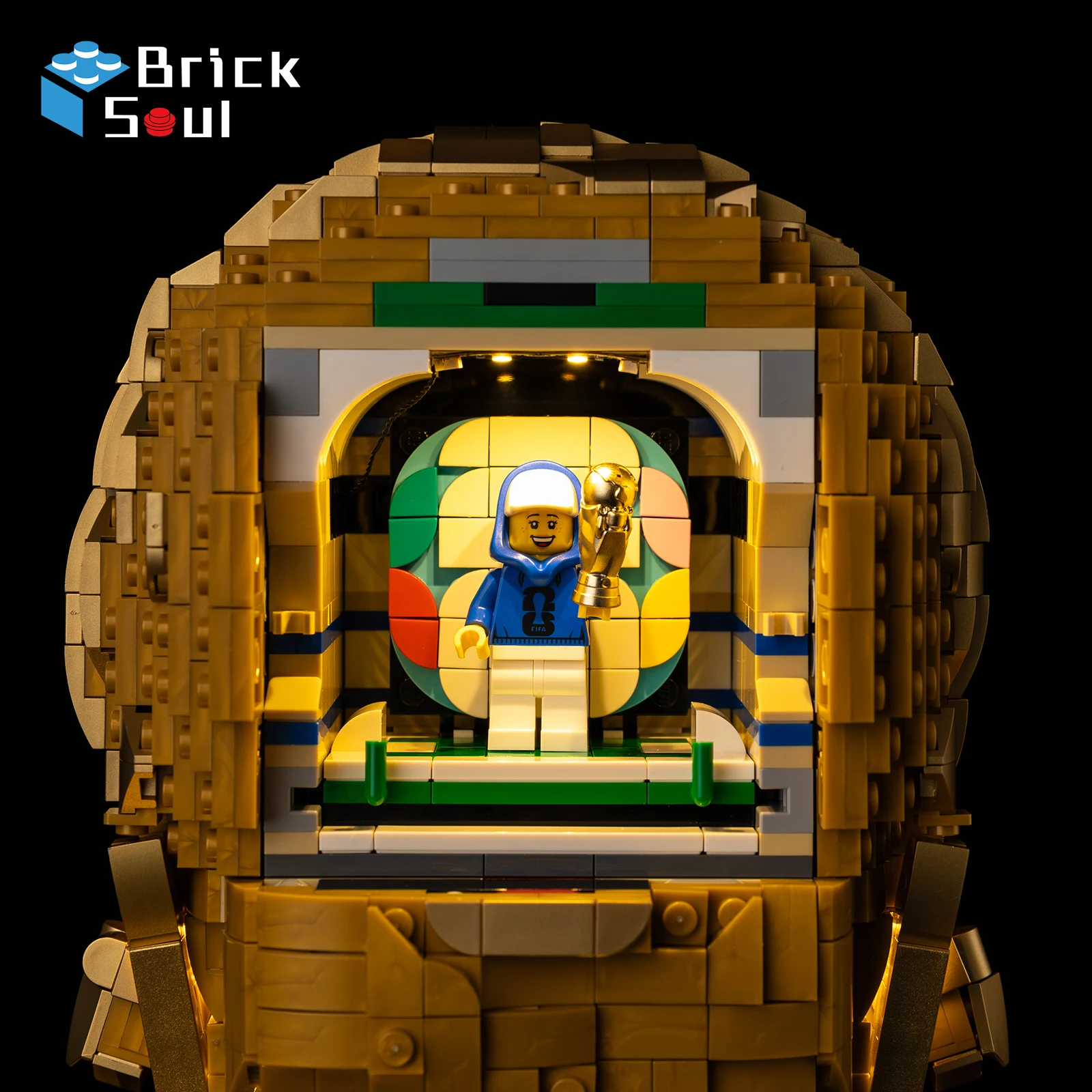 BrickSoul LED-Beleuchtungsset, geeignet für LEGO 43020 Editions FIFA World Cup Official Trophy, einfache Installation, versteckte Verkabelung – Detail 3