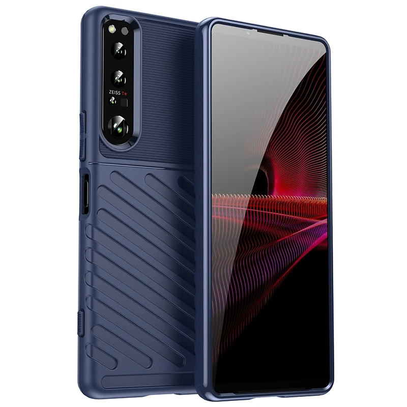 For Sony Xperia 1 IV Luxury Thunder Case Shockproof Silicone Back Cover for xperia 1iv Fashion Mobile Shell Coque Fundas view 3