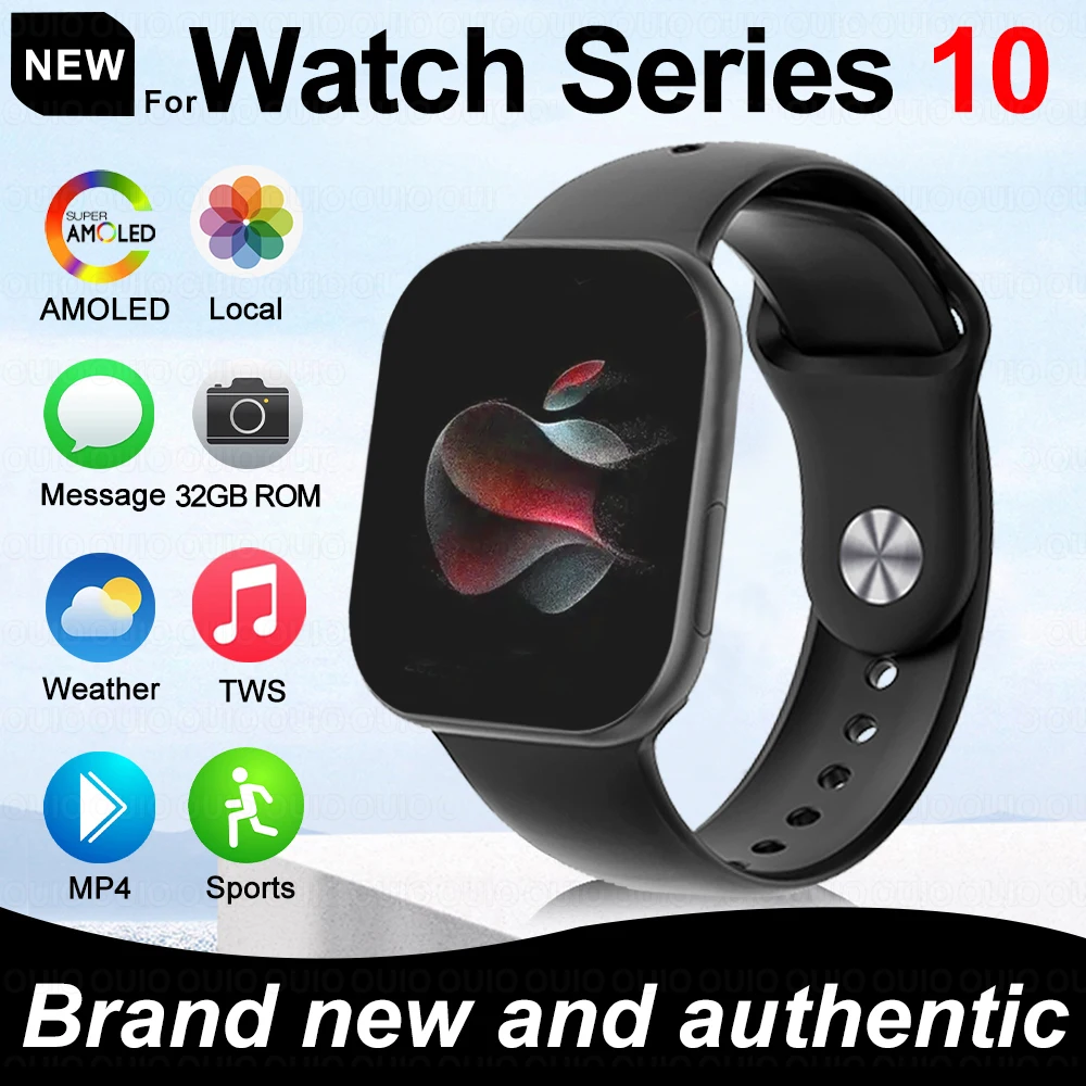 2025 New For Apple DT Watch 10 SmartWatch Men HD AMOLED 3D Surround 16GB Memory Music Bluetooth Call Waterproof SmartWatch Woman