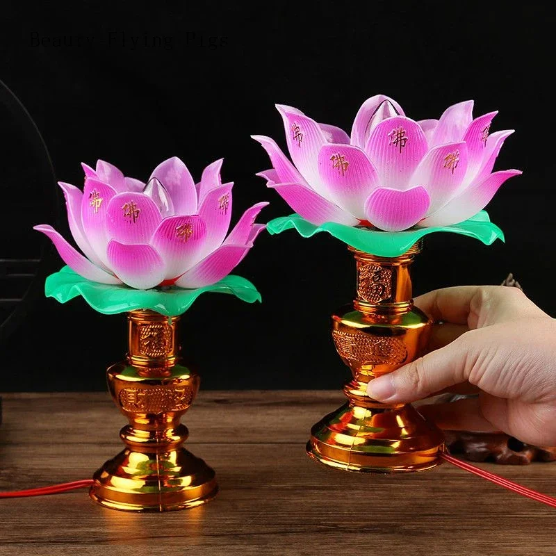 

2pcs/lot Creative Plastic Small Lotuscandlestick for Buddha, Guanyin Changming Candlestick Feng Shui Buddhism Home Decor