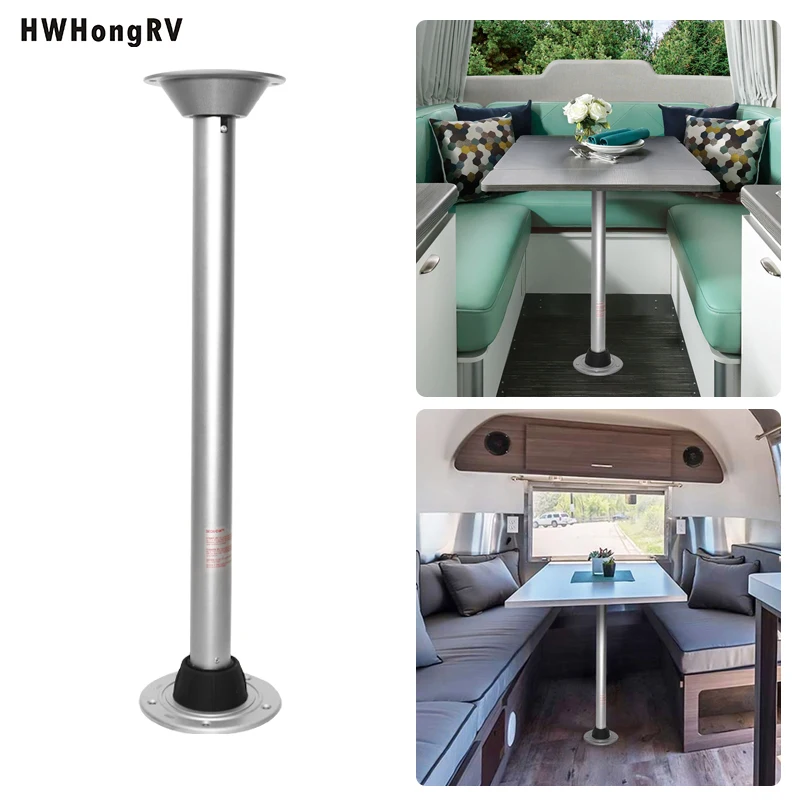 Manufacturers' Select RV or Boat Table Leg System. 2 Complete Leg Sets,Silver, Surface Mount with Aluminum Floor and Table Bases