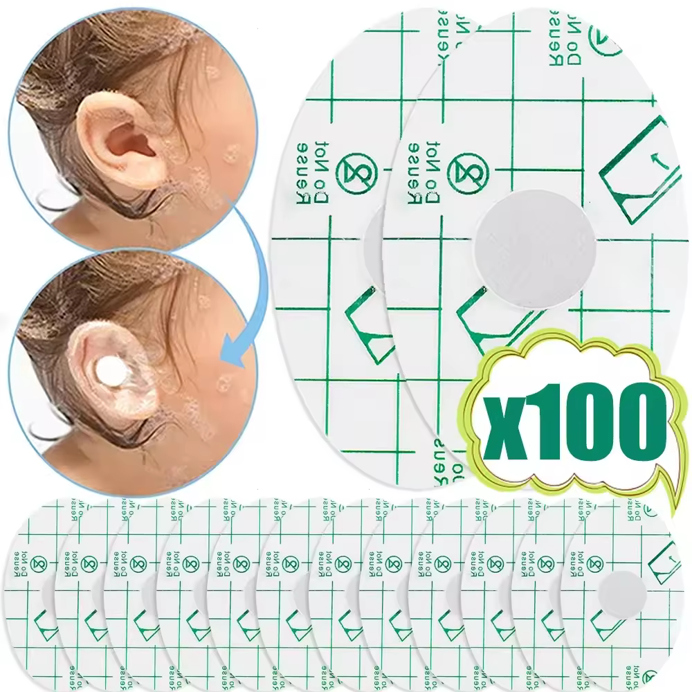 100-20 יחידות פד אוזן מדביק אנטי-שחיקה פטש עקב עמיד למים לתינוקות ומבוגרים מגן אוזן לאמבטיה ושחייה מדבקה
