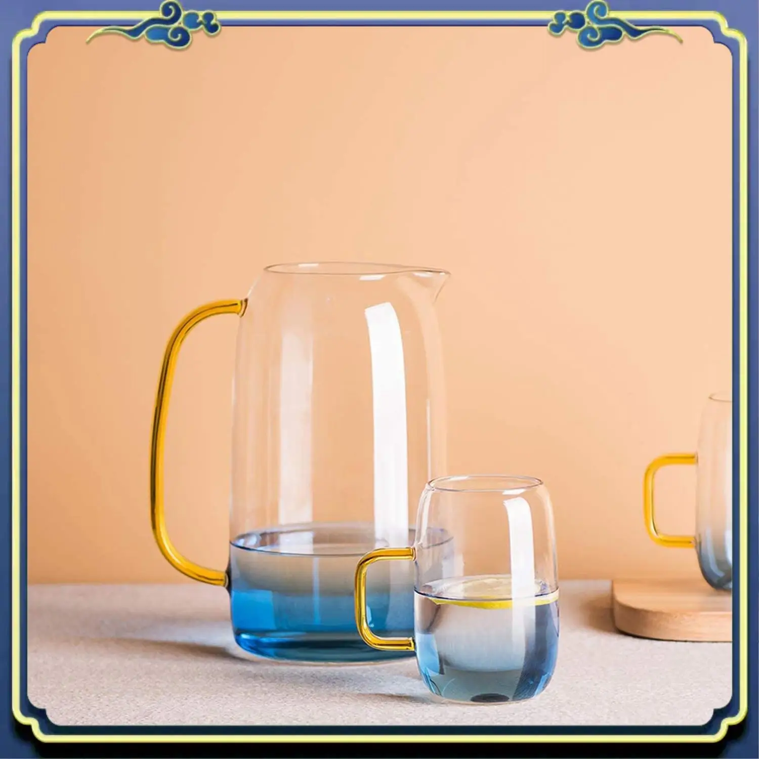 A56P-Glass Pitcher With Lid,Lemonade Pitcher,Tea Pitcher,Borosilicate Glass Carafe,For Hot And Cold Water, Drinks, Wine, Tea