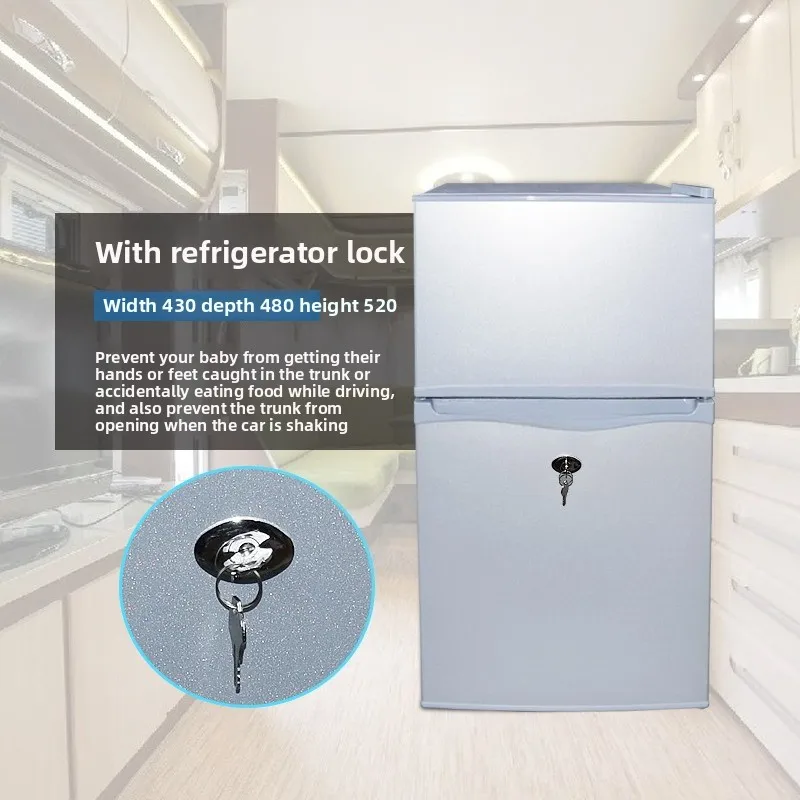 RV refrigerator double door freezer 12V24V DC DC refrigerated freezer car refrigerator trailer modification accessories