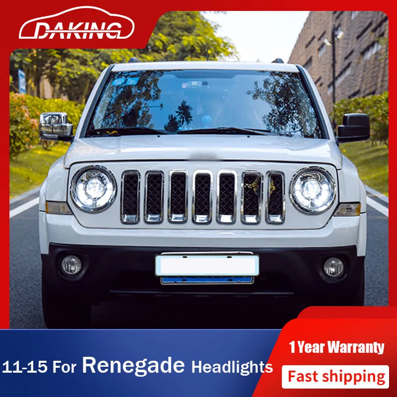 Car LED Headlights for Jeep Renegade 2011-2015 Front Lights LED DRL Signal Light Bi-xenon Lens Head Lamps Auto Assembly