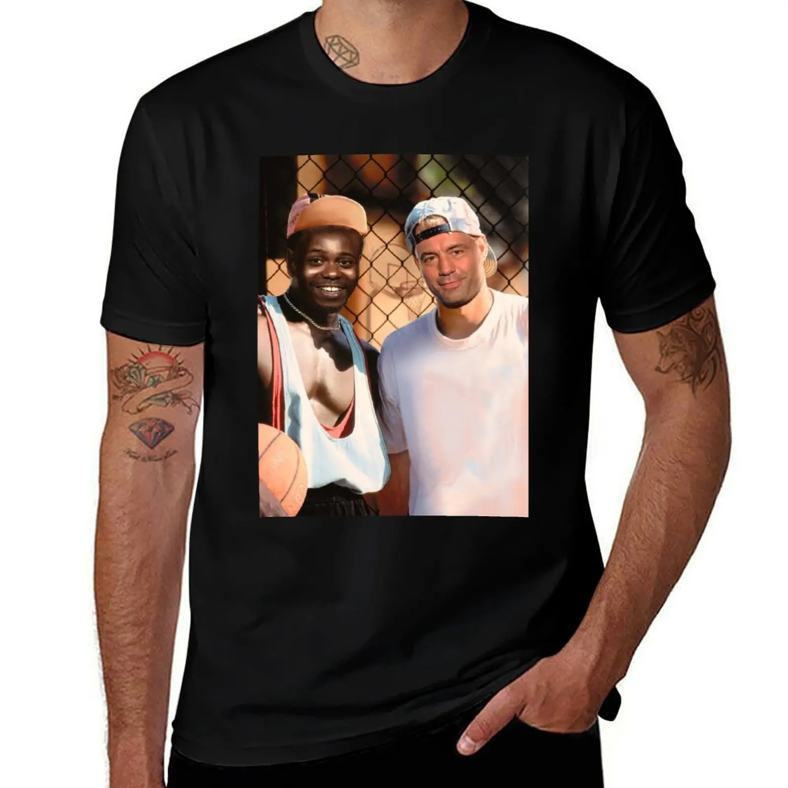 Joe Rogan and Dave Chappelle - White Men Can't Jump T-Shirt Running Gym Short Sleeve Sports Tee T-Shirt