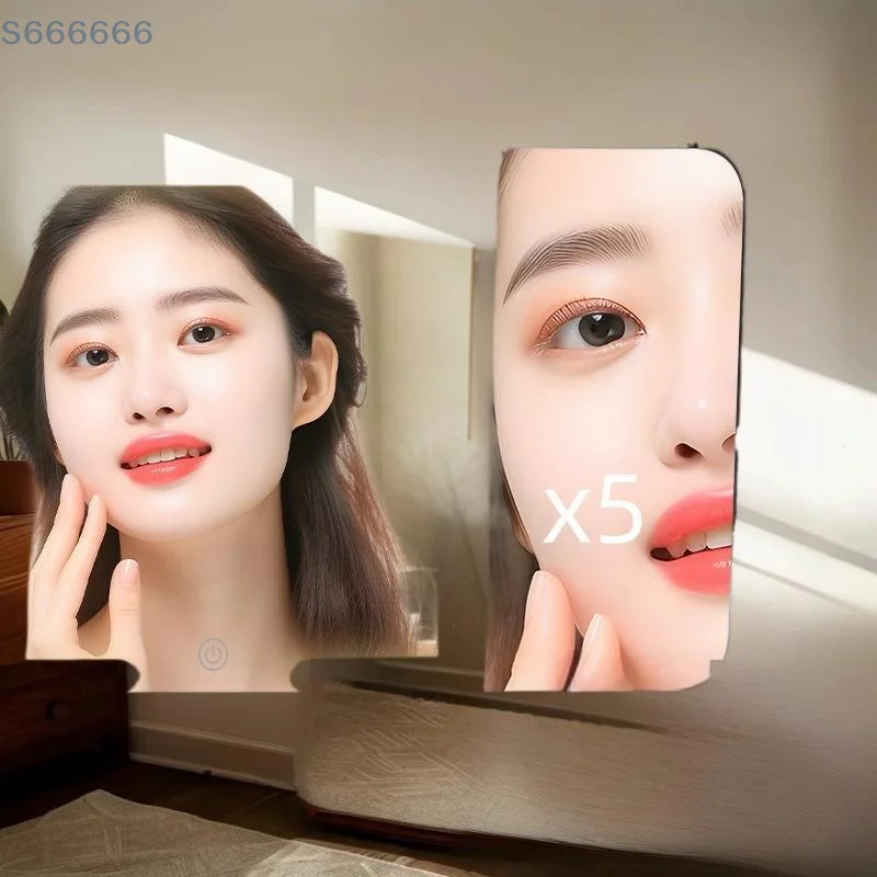 مرآة الزينة التلقائية القابلة للتعديل مع شاشة LED؛ مرآة مكياج حاجب الشمس للسيارة التي يتم التحكم فيها باللمس؛ تتضمن شاحن #1