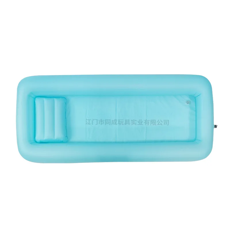 Inflatable Bath Tub Bed for Elderly Portable PVC Foldable Single Layer Bedside Shower Pool Nursing Care Aid