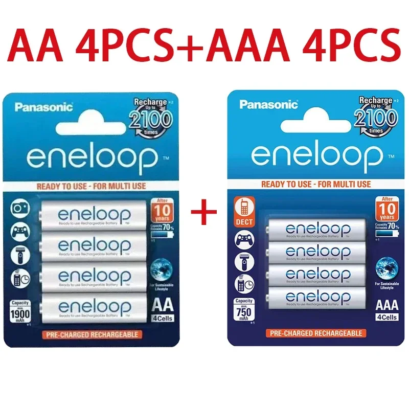Panasonic Eneloop originele AA AAA oplaadbare batterij 1.2v 1900mAh 800mAh voorgeladen nimh geschikt voor zaklamp camera speelgoed