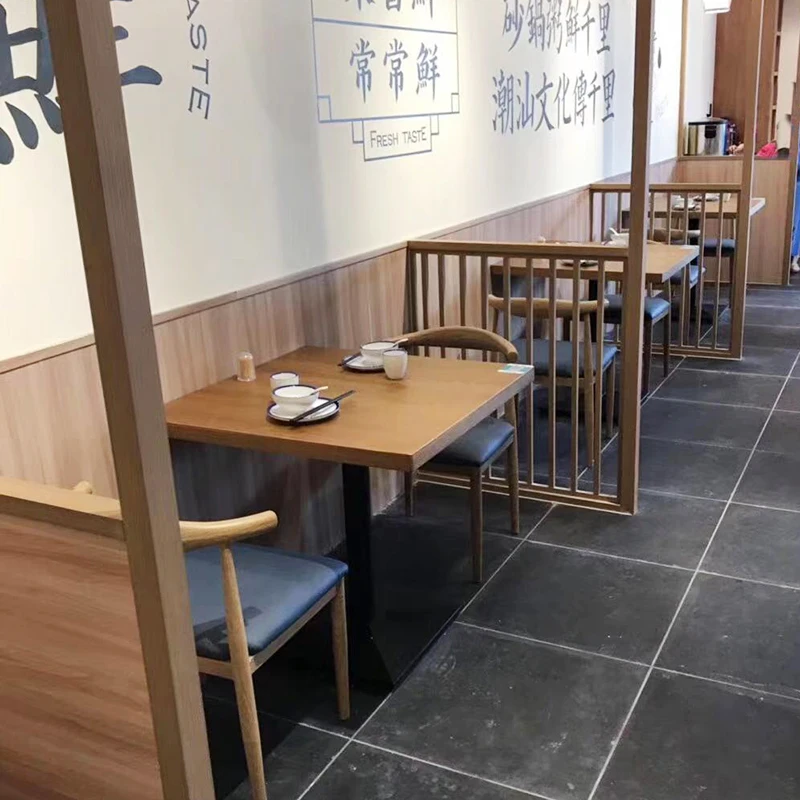 Solid wood hot pot restaurant table and chair Japanese material Sushi Malatang Western restaurant Dining bar